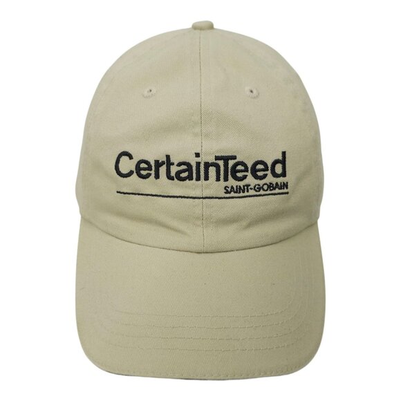 CertainTeed Saint Gobain Adjustable Tuck Strap Cap Trucker Baseball Logo Hat - Picture 14 of 14